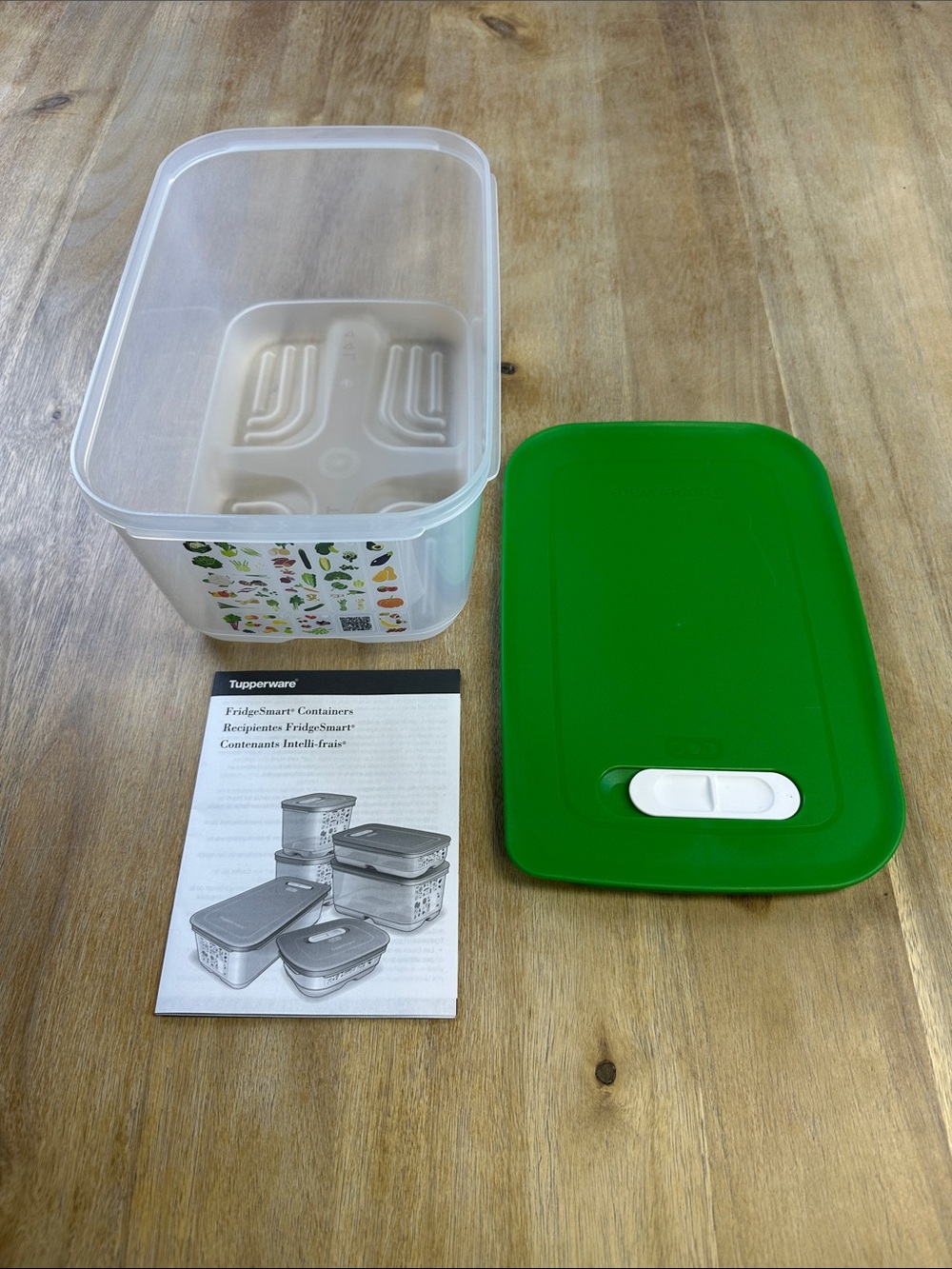 Tupperware Fridgesmart Medium Deep 1 Gallon Clear Produce Storage Container